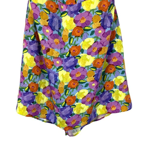 NWT Women's Zara Floral Print Mini Purple Open Strappy Back Dress Size XL - Picture 3 of 12